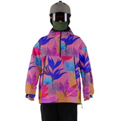 Pink And Blue Floral Men s Ski And Snowboard Waterproof Breathable Jacket