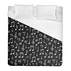 Chalk Music Notes Signs Seamless Pattern Duvet Cover (full/ Double Size)