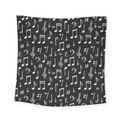 Chalk Music Notes Signs Seamless Pattern Square Tapestry (small)