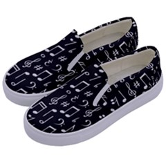 Chalk Music Notes Signs Seamless Pattern Kids  Canvas Slip Ons