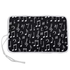 Chalk Music Notes Signs Seamless Pattern Pen Storage Case (s) by Ravend