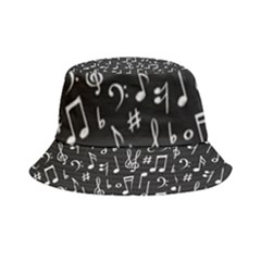 Chalk Music Notes Signs Seamless Pattern Inside Out Bucket Hat