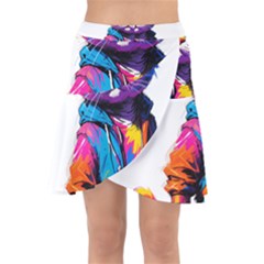 Wild Cat Wrap Front Skirt by Sosodesigns19