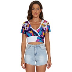 Wild Cat V-neck Crop Top