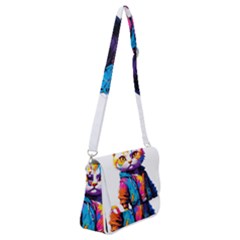 Wild Cat Shoulder Bag With Back Zipper