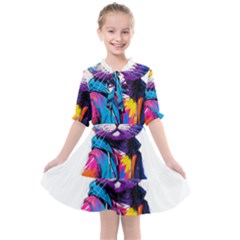 Wild Cat Kids  All Frills Chiffon Dress by Sosodesigns19