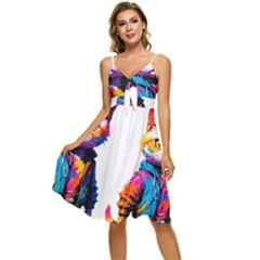 Wild Cat Sleeveless Tie Front Chiffon Dress