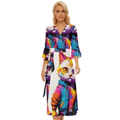 Wild Cat Midsummer Wrap Dress