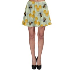 Bees Pattern Honey Bee Bug Honeycomb Honey Beehive Skater Skirt