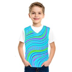 Pattern Swirl Pink Green Aqua Kids  Basketball Tank Top