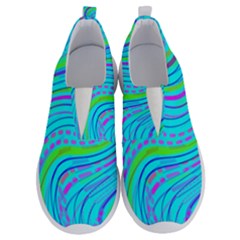 Pattern Swirl Pink Green Aqua No Lace Lightweight Shoes