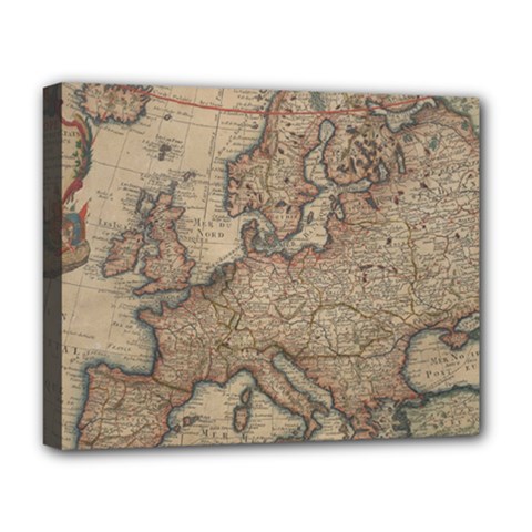 Old Vintage Classic Map Of Europe Deluxe Canvas 20  X 16  (stretched)