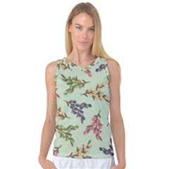 Berries Flowers Pattern Print Women s Basketball Tank Top