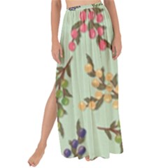 Berries Flowers Pattern Print Maxi Chiffon Tie-up Sarong