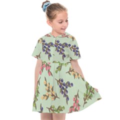 Berries Flowers Pattern Print Kids  Sailor Dress