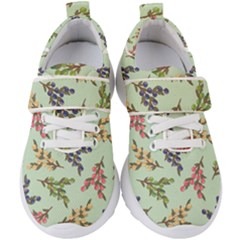 Berries Flowers Pattern Print Kids  Velcro Strap Shoes