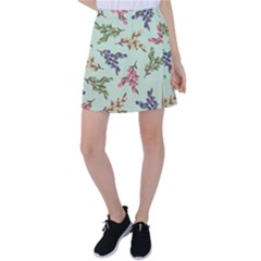 Berries Flowers Pattern Print Tennis Skirt