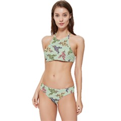 Berries Flowers Pattern Print Banded Triangle Bikini Set