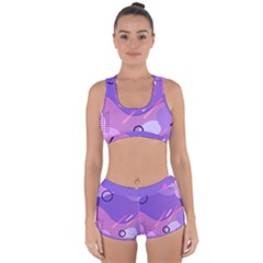 Colorful Labstract Wallpaper Theme Racerback Boyleg Bikini Set