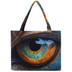 Eye Bird Feathers Vibrant Mini Tote Bag