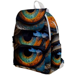 Eye Bird Feathers Vibrant Top Flap Backpack