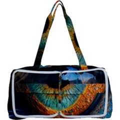 Eye Bird Feathers Vibrant Multi Function Bag