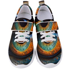 Eye Bird Feathers Vibrant Women s Velcro Strap Shoes