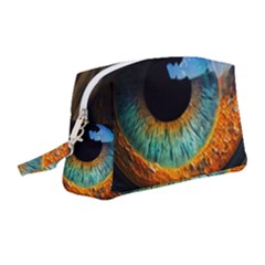 Eye Bird Feathers Vibrant Wristlet Pouch Bag (medium)