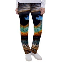 Eye Bird Feathers Vibrant Women s Casual Pants