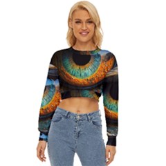 Eye Bird Feathers Vibrant Lightweight Long Sleeve Sweatshirt