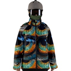 Eye Bird Feathers Vibrant Men s Zip Ski And Snowboard Waterproof Breathable Jacket