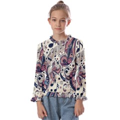 Paisley Print Musical Notes8 Kids  Frill Detail T-shirt