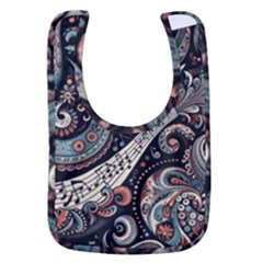 Paisley Print Musical Notes7 Baby Bib