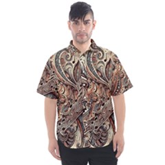 Paisley Print Musical Notes5 Men s Short Sleeve Shirt