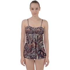 Paisley Print Musical Notes5 Babydoll Tankini Set by RiverRootz