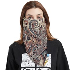 Paisley Print Musical Notes5 Face Covering Bandana (triangle)