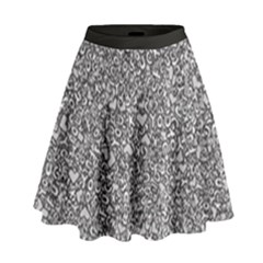 Fuck You Phrase Sketchy Drawing Motif Random Pattern Black Backgrond High Waist Skirt