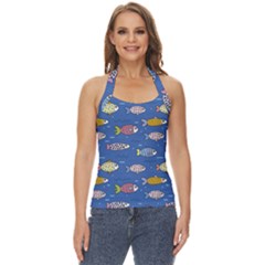 Sea Fish Blue Submarine Animals Patteen Basic Halter Top