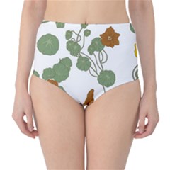 Nasturtium Flowers Plant Leaves Classic High-waist Bikini Bottoms