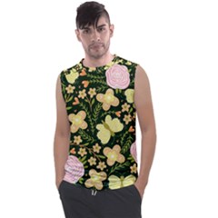 Flowers Rose Blossom Pattern Men s Regular Tank Top