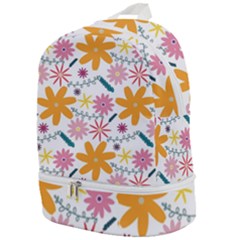 Pattern Background Vintage Floral Zip Bottom Backpack