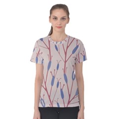 Abstract Pattern Floral Branches Women s Cotton T-shirt