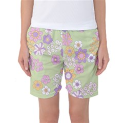 Pattern Background Vintage Floral Women s Basketball Shorts