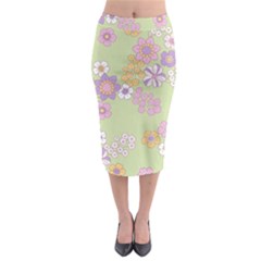 Pattern Background Vintage Floral Midi Pencil Skirt