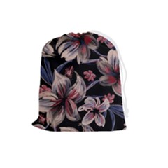 Flowers Floral Pattern Design Drawstring Pouch (large)