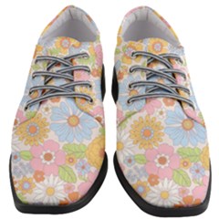 Pattern Background Vintage Floral Women Heeled Oxford Shoes by Ndabl3x