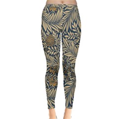 Brown Vintage Background Vintage Floral Pattern Inside Out Leggings