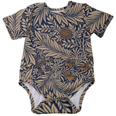 Brown Vintage Background Vintage Floral Pattern Baby Short Sleeve Bodysuit