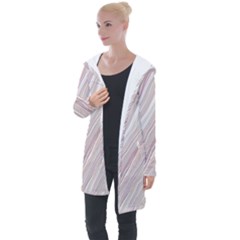 Marble Texture Marble Painting Longline Hooded Cardigan