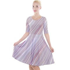 Marble Texture Marble Painting Quarter Sleeve A-line Dress